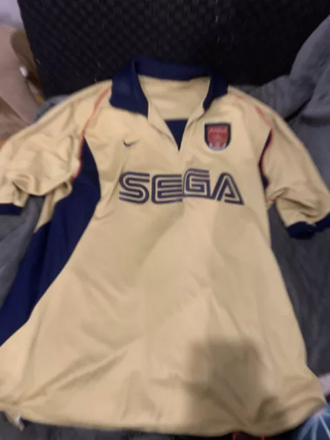 Arsenal Nike Gold Sega Shirt Large Mens 2001/2