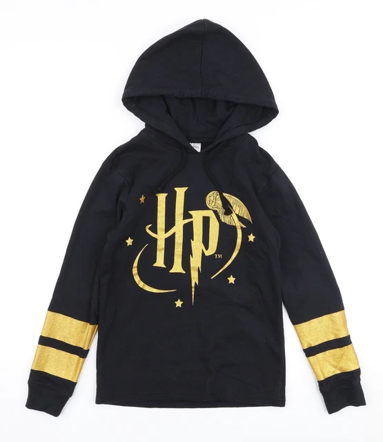 Harry Potter Girls Black 100% Cotton Pullover Hoodie Size 9-10 Years Pullover
