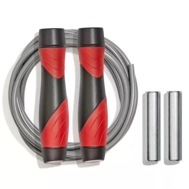 Reebok Premium Weighted Skipping Rope Adjustable Speed Jump Boxing Tangle-Free