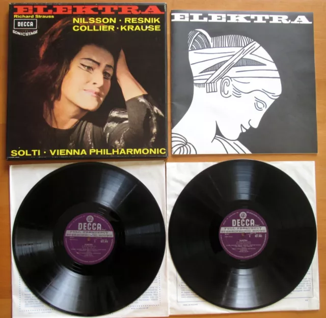 SET 354-5 WBg Strauss Elektra Nilsson Resnik Solti EXCELLENT 2xLP Decca ED2