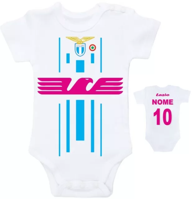 Body Neonata Bimba Lazio Personalizzato Con Nome E Numero