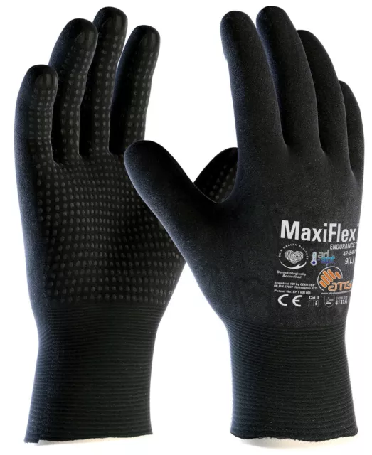 12 x MaxiFlex Endurance 34-847 Drivers Nitrile Foam Micro Dot Coated Work Gloves