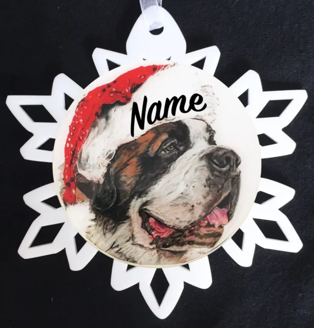 Saint Bernard St Bernard Dog Breed Christmas Ornament - Free Personalization
