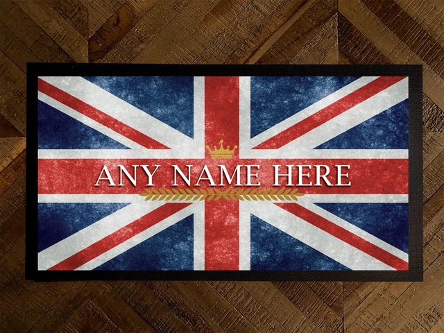 Personalizzato Barrette Runner Tappetino - Union Jack Corona,Con Any Nome,Birra