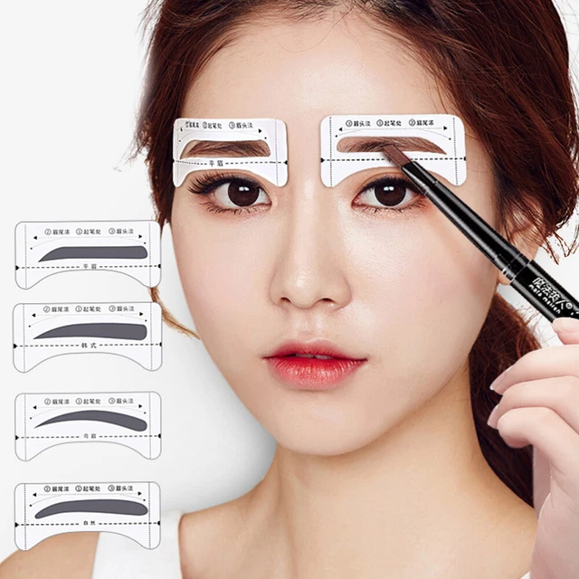 10 piezas Tarjeta de cejas Plantilla de plantilla de cejas Forma de cejas