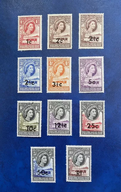 BECHUANALAND PROTECTORATE QEII SG157-167, 1961 complete set of 11 LH MINT