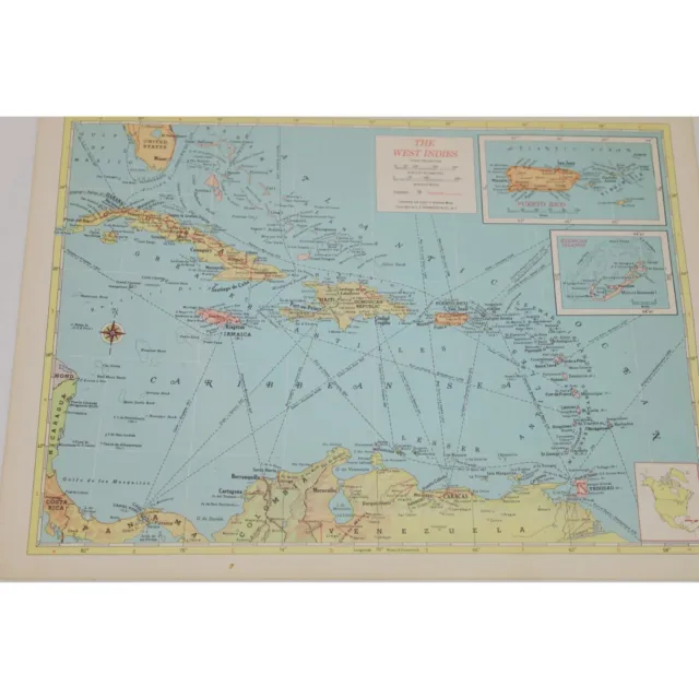 West Indies Map Vintage World Atlas Globemaster 90782