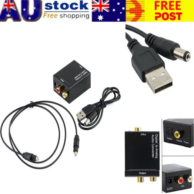 Optical Coaxial Toslink Digital To Analog Audio Converter Adapter RCA L/R 3.5mm