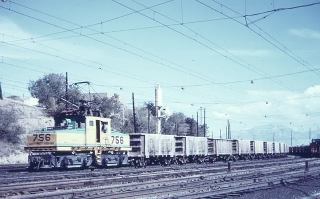 Railroad Slide - Kennecott Copper Railway #756 Electric Locomotive 1970 Utah