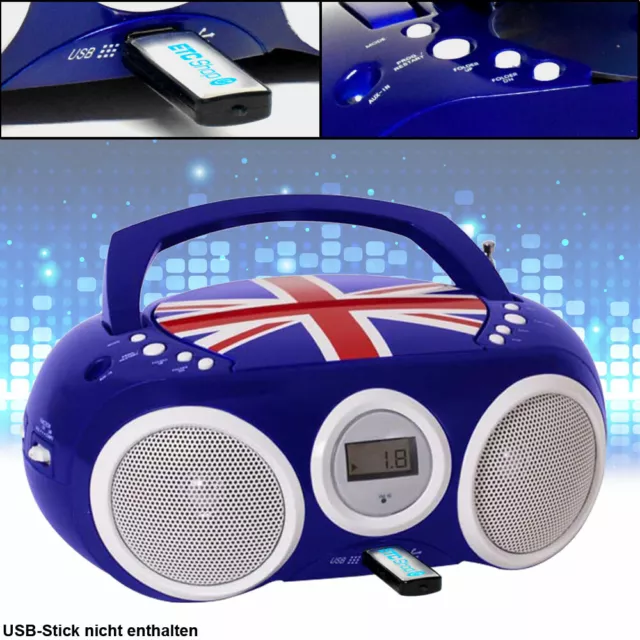 Enfants Chambre Boombox Stéréo Portable Radio USB Musique Système Garçons CD MP3