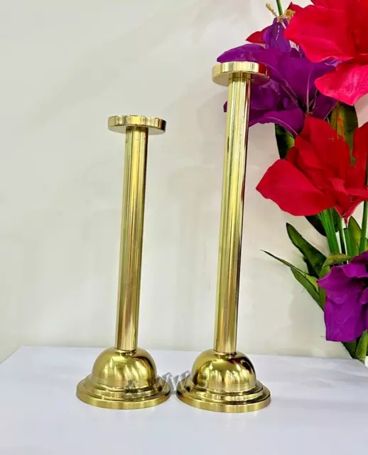 Set of 2 Metal Candle Holders Decorative Candlestick Pillar Candle Holder