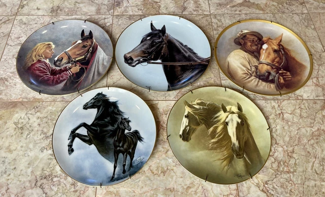 Vintage Fred Stone Horse Plates Lot Of 5 1980s
