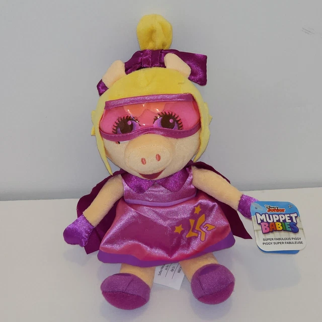DISNEY JR Muppet Babies Super Fabulous Piggy 8" Super Hero Plush Miss Piggy