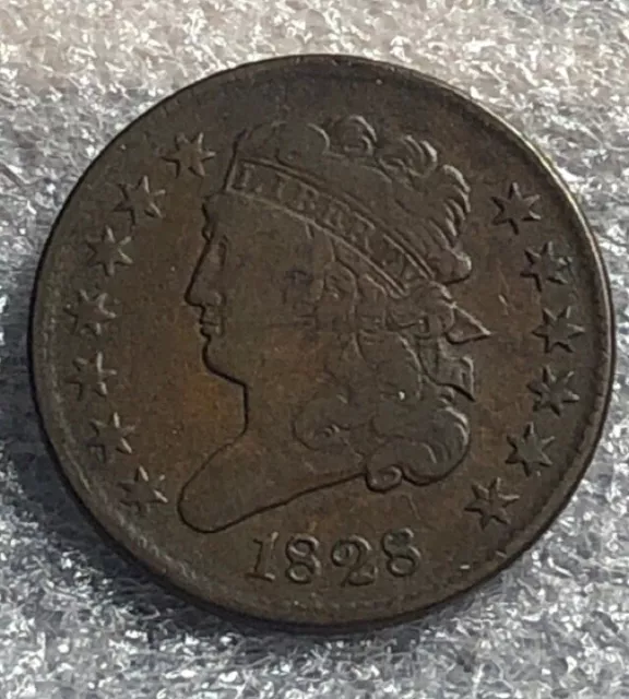 1828 13 Stars Classic Head Half Cent Great Coin