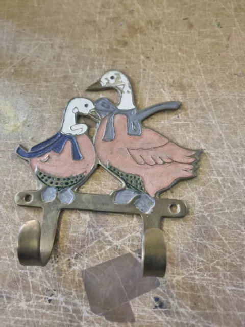 Brass Childs Coat Hooks ducks