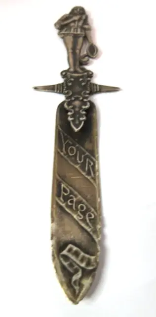 ANTIQUE RARE 1800'S J H Johnston & Co. STERLING SILVER LETTER OR BOOK MARK KNIFE