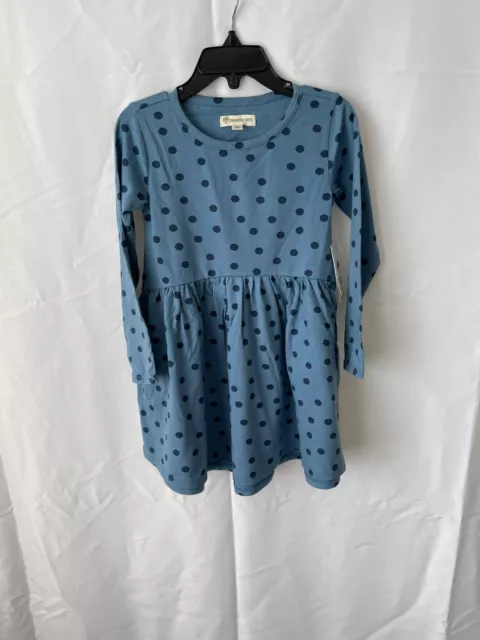 Tucker + Tate Girl's Long Sleeve Polka Dot Dress with pockets Blue Size 3 NEW