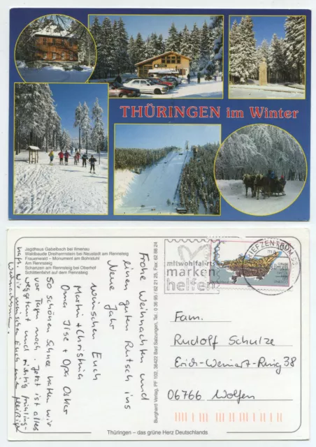 59013 - Thüringen im Winter - Ansichtskarte, gelaufen 1998