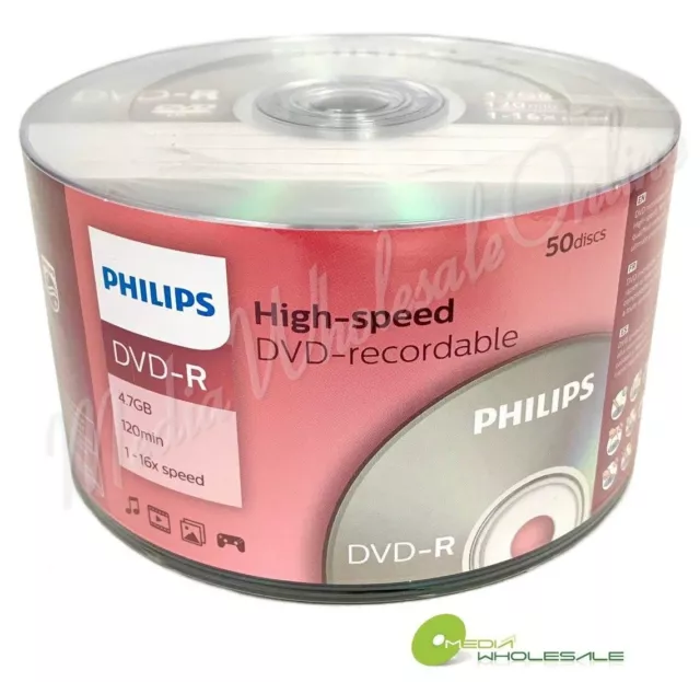 200 PHILIPS Blank 16X DVD-R DVDR Branded Logo 4.7GB Media Disc