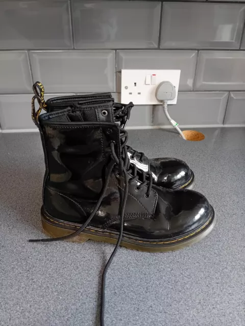 Dr Martens Patent Leather Boots Size 4