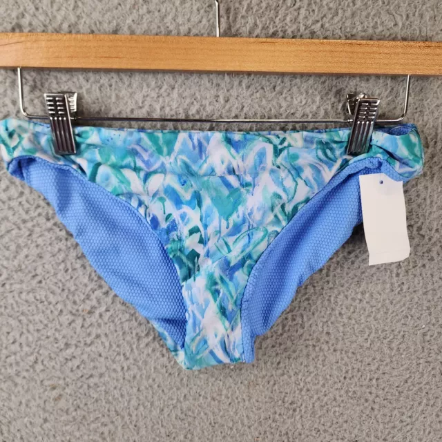 Splendid Reversible Graffiti Heart Bikini Bottoms Big Girls 14 Blue Pull On~