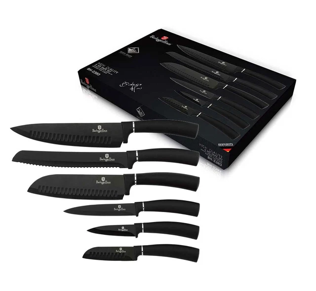 6-tlg Non-stick Messer-Set Messerset Berlinger Haus Black Silver Line BH-2383