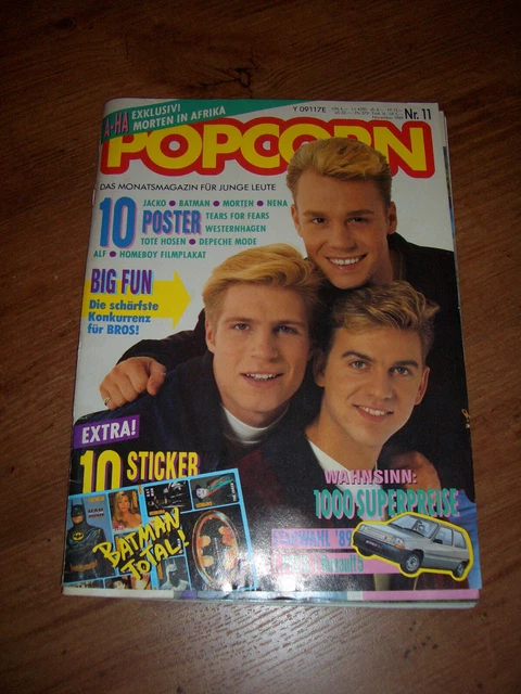 POPCORN Nr. 11 von 1989, Poster Westernhagen, Nena, Depeche Mode, Aha...