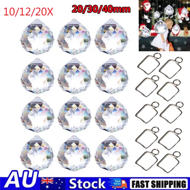 10-20X 20/30/40MM Chandelier Clear Glass Prism Crystal Ball Pendant Sun-Catchers