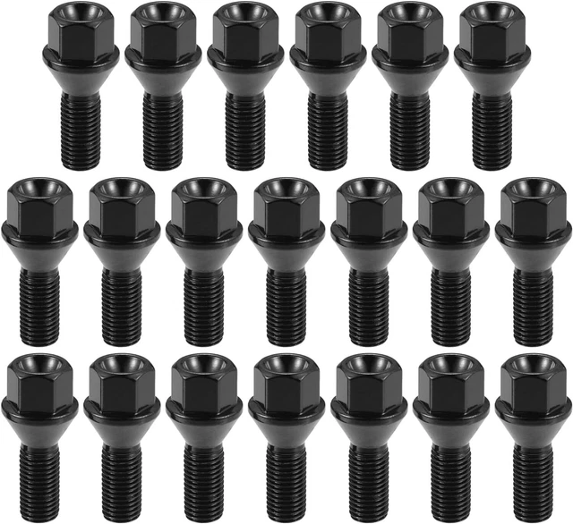 Asuinxurr - Lot De 4 Boulons De Roue Noirs Pour BMW E30, E36, E46, E60, E90 - Réf. 36136781150