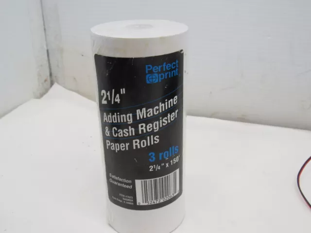 3-Pack Perfect Print Adding Machine Paper Rolls  2 1/4" x 150'  NEW Sealed