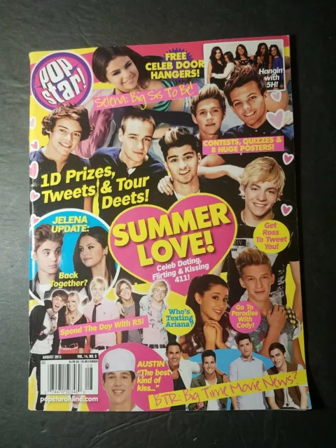 Pop Star! Magazine ONE DIRECTION HARRY STYLES BIEBER ARIANA SELENA AUG 2013