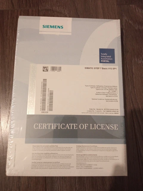 Simatic Step7 Basic V13 Sp1 Dvd/Usb /#8 Q8U 5289
