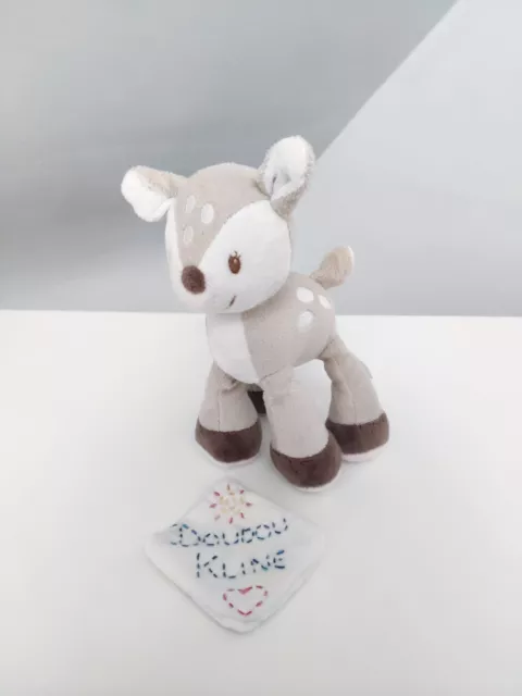 Peluche/Doudou Hochet Grelots Biche/Faon Beige Rose 20cm - Nattou