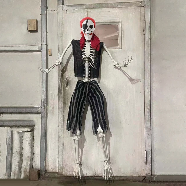HALLOWEEN LIFE SIZE Pirate Skeleton 5.4ft Halloween Full Body Pirate