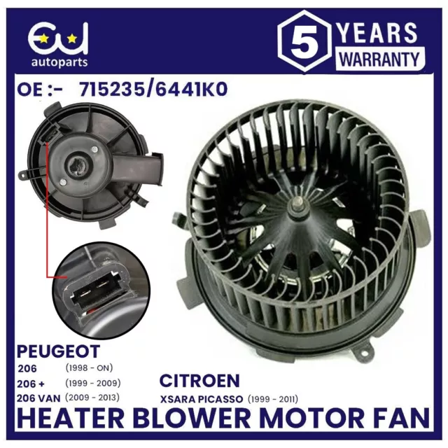 Heater Blower Motor Fan For Citroen Xsara Picasso N68 99-11 Peugeot 206 1999-On