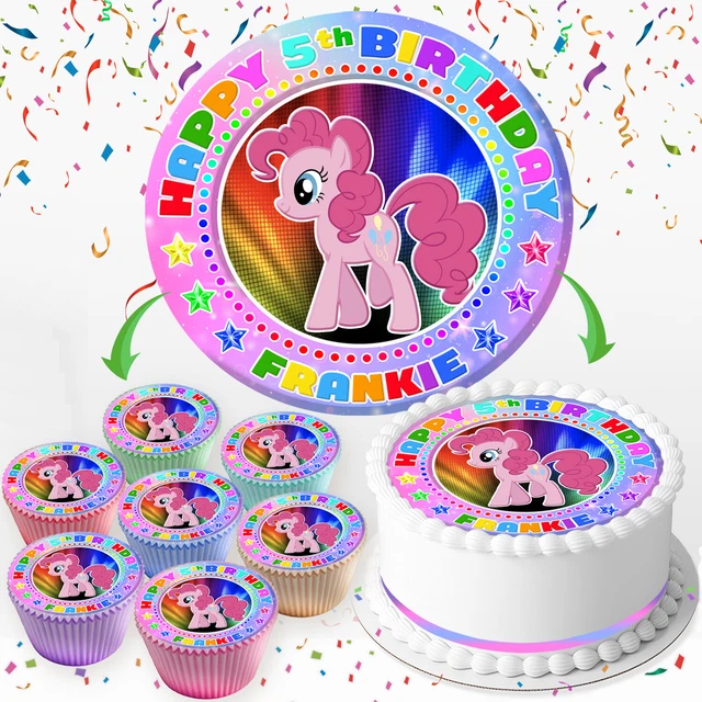 MY LITTLE PONY Birthday Personalised Edible Cake Topper & Cupcake
