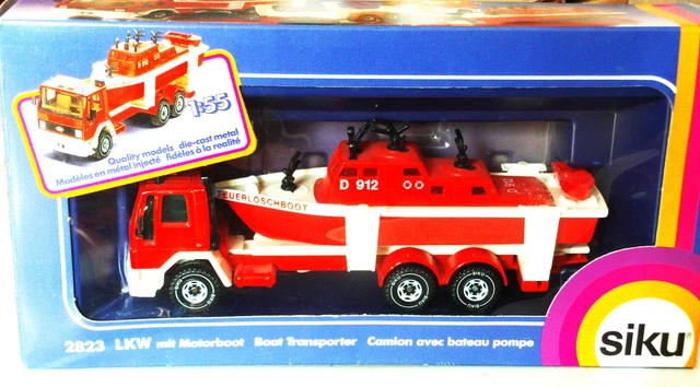 Siku 1636 Unimog Pompiers Avec Bateau – Échelle 1/87 – Maquette Métal/Plastique – Jouet Et Collection