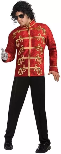 Michael Jackson Red Military Jacket Pop Star Halloween Deluxe Adult Costume