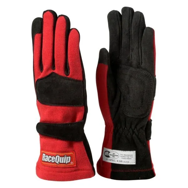 Racequip Premium 355 Series Red Medium Double Layer Racing SFI-5 Gloves 355013