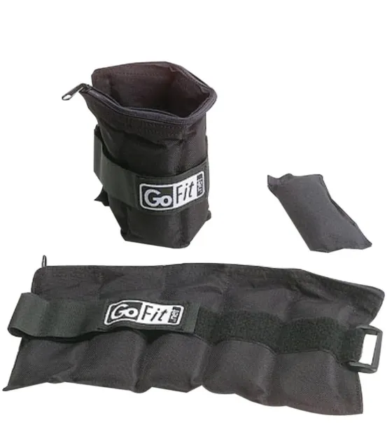 2x Gofit Black Ankle Weights - 2.5lbs Each GF-5W GOFGF5W New In Box Free Ship