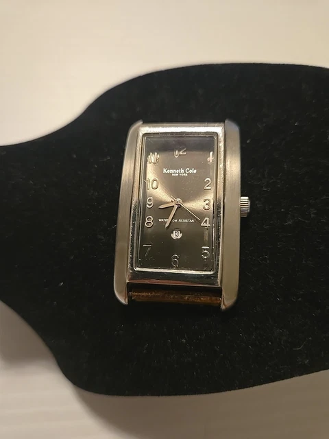 WORKS KENNETH COLE NY KC2414 Square Silver Tone Black Strap  display picture 1