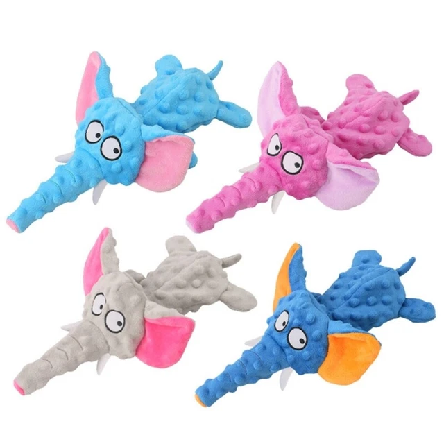 Pet Squeaky Toy Unstuffed Elephant Toy Interactive Dogs Chew Molar Toy
