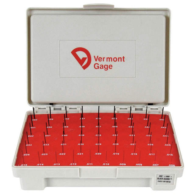 VERMONT GAGE 901100100 Black Ox-Coated Pin Gauge Set,Dim Type "