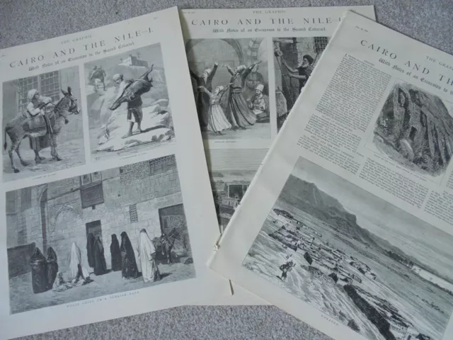 Excursion to Cairo and the Nile Egypt 1880 prints and articles ref AH