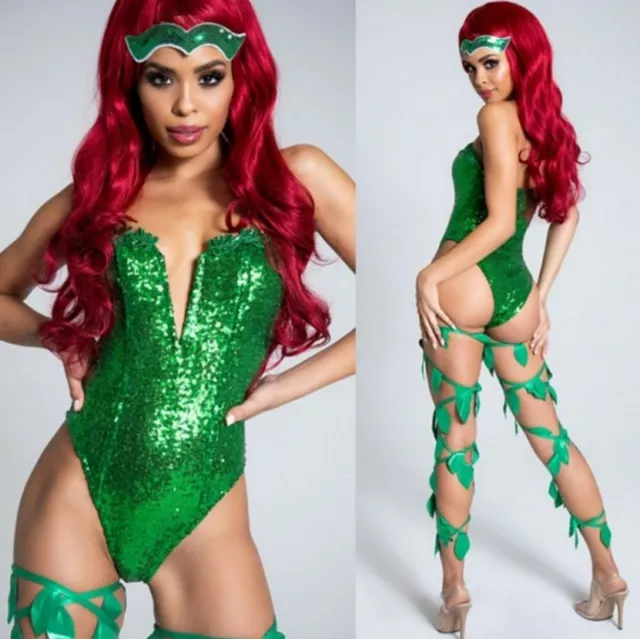 NEW Toxic Heroine Poison Ivy Tinker Bell Tink Sexy Roma Bodysuit Costume Small