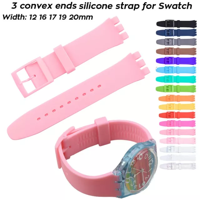 Silicone Jelly Strap for Swatch Classic Watch Replacement Band 16 17 19 12 20mm