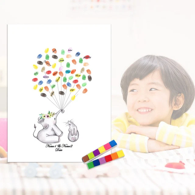 Tavolo libro firma matrimonio impronte digitali anniversario baby shower