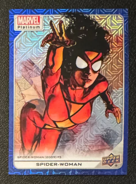 2023 Upper Deck Marvel Platinum SPIDER-WOMAN BLUE TRAXX PARALLEL /499 #111