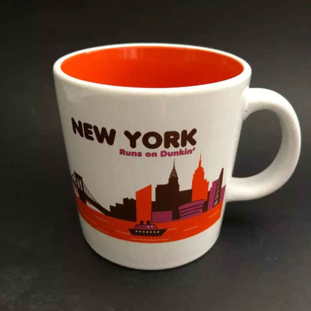 Dunkin' Donuts Coffee Mug New York Runs On Dunkin' New York Skyline White & Red