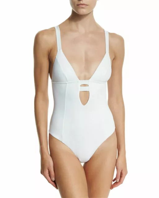 Vitamin A Womens Neutra Strappy-Back One-Piece Swimsuit Eco White Size Small -